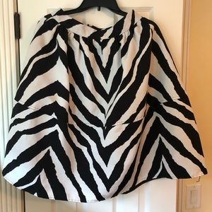 Express zebra print flare skirt